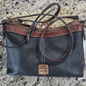 Dooney & Bourke Black and Brown Textured Crossbody Bag